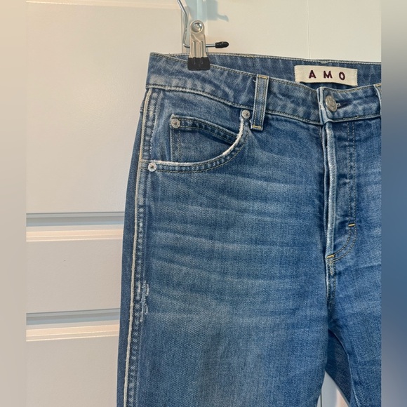 AMO Jeans Denim Babe Old School Mid Rise Straight Leg Medium Wash Size 28 - Picture 2 of 10